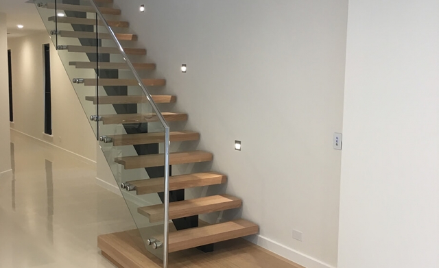 wooden steps with glass balustrades Adelaide